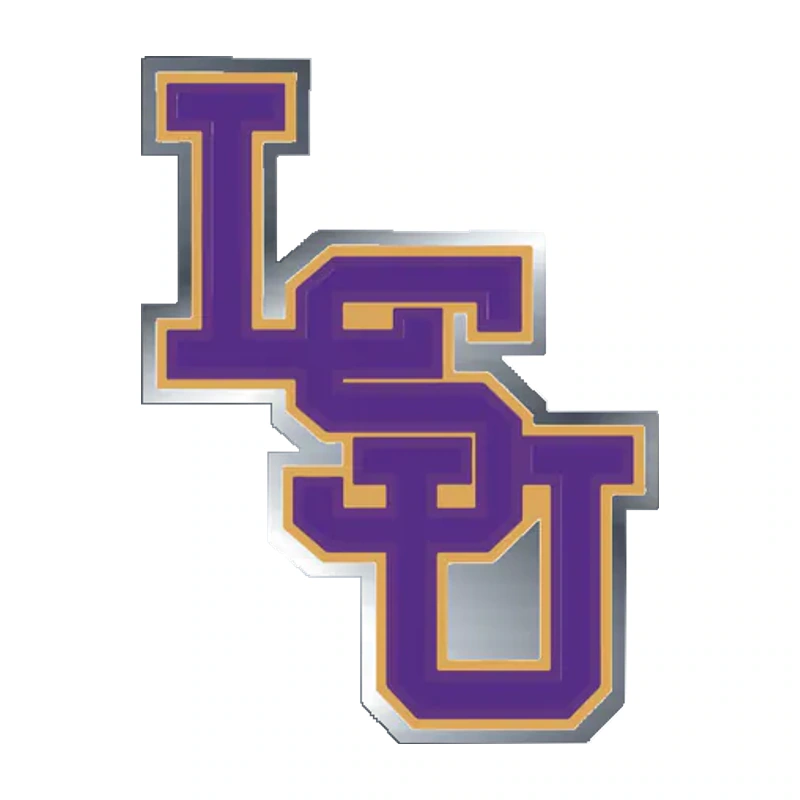 LSU Tigers - Logo 04 - Silver Chrome Vinyl Sticker - Custom Size