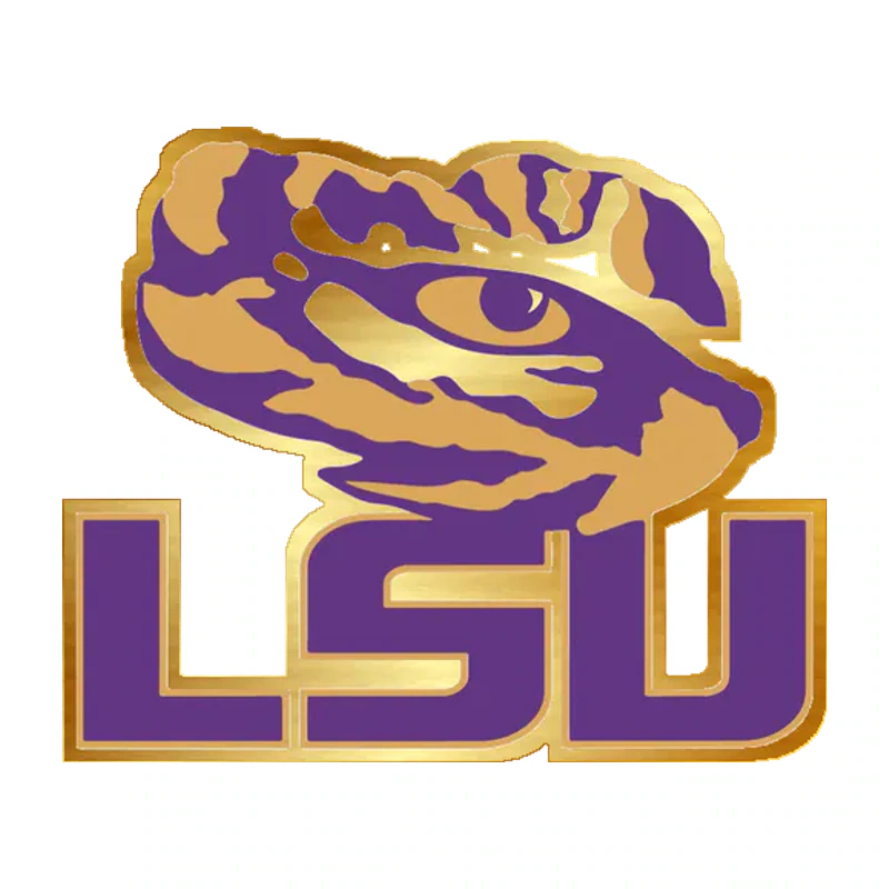 LSU Tigers - Logo 05 - Gold Chrome Vinyl Sticker - Custom Size