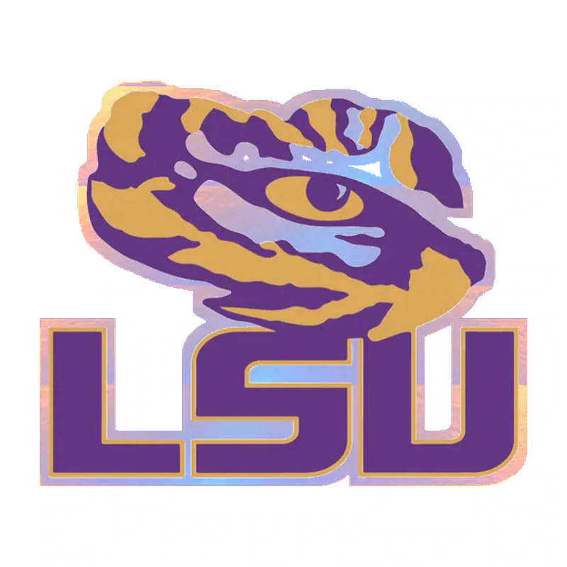 LSU Tigers - Logo 05 - Holographic Vinyl Sticker - Custom Size