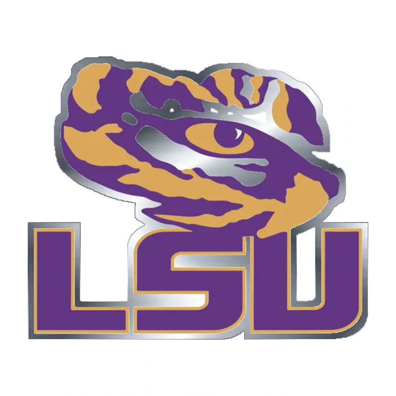 LSU Tigers - Logo 05 - Silver Chrome Vinyl Sticker - Custom Size