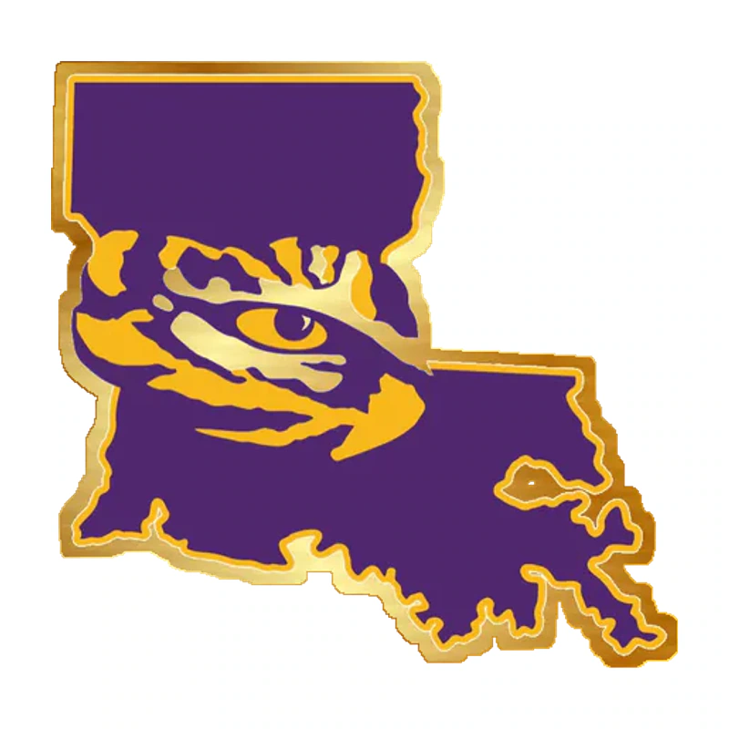 LSU Tigers - Logo 06 - Gold Chrome Vinyl Sticker - Custom Size