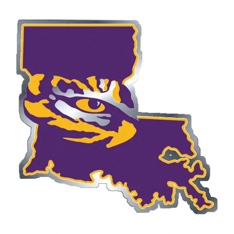 LSU Tigers - Logo 06 - Silver Chrome Vinyl Sticker - Custom Size