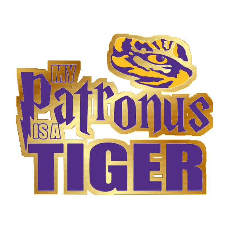 LSU Tigers - Logo 07 - Gold Chrome Vinyl Sticker - Custom Size