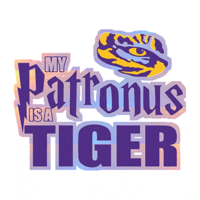 LSU Tigers - Logo 07 - Holographic Vinyl Sticker - Custom Size