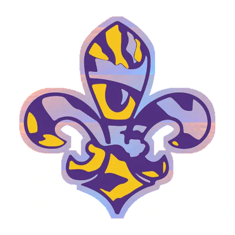 LSU Tigers - Logo 08 - Holographic Vinyl Sticker - Custom Size