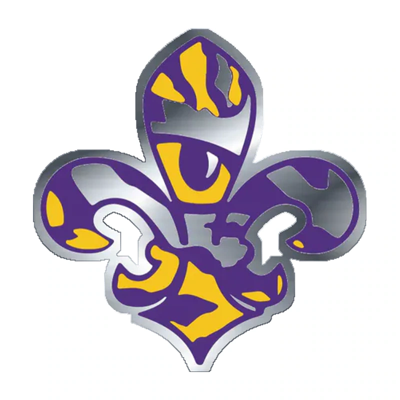 LSU Tigers - Logo 08 - Silver Chrome Vinyl Sticker - Custom Size