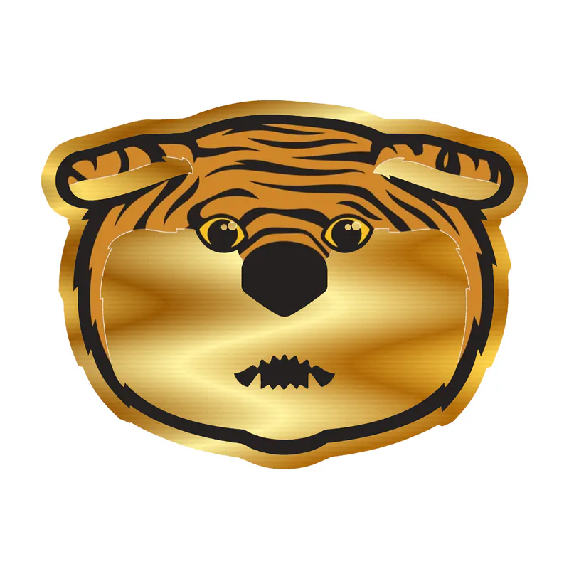 LSU Tigers - Logo 10 - Gold Chrome Vinyl Sticker - Custom Size