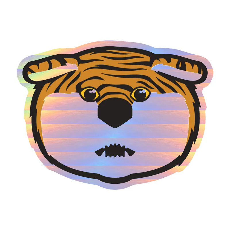 LSU Tigers - Logo 10 - Holographic Vinyl Sticker - Custom Size