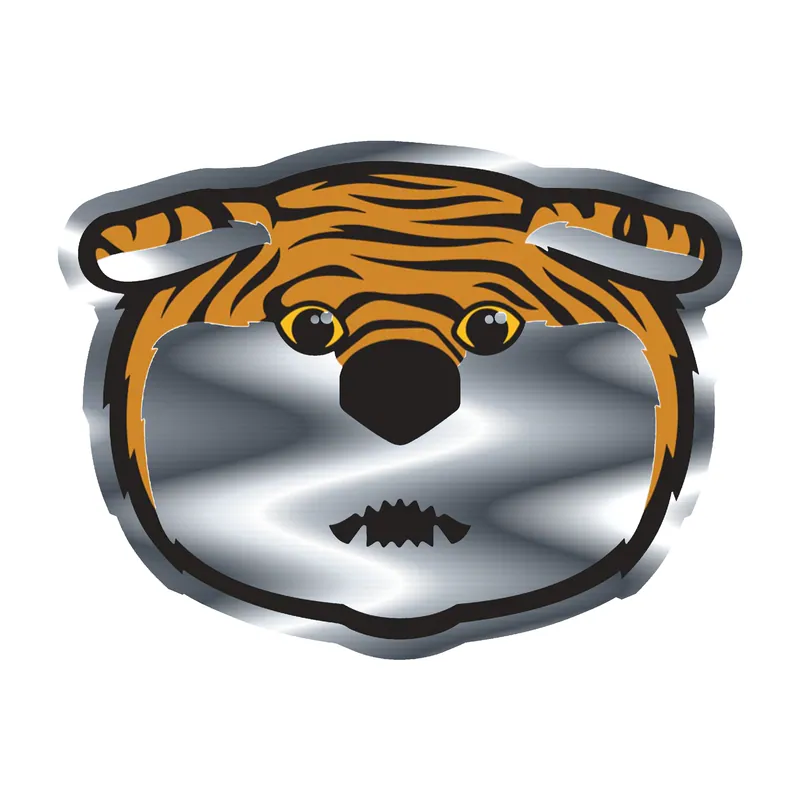 LSU Tigers - Logo 10 - Silver Chrome Vinyl Sticker - Custom Size