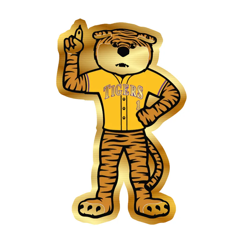 LSU Tigers - Logo 11 - Gold Chrome Vinyl Sticker - Custom Size