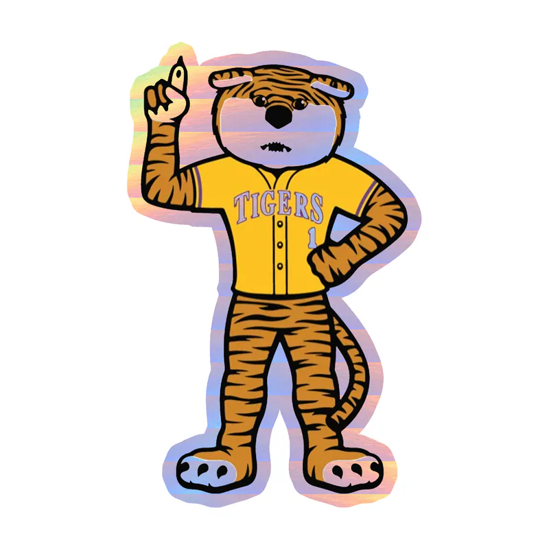 LSU Tigers - Logo 11 - Holographic Vinyl Sticker - Custom Size