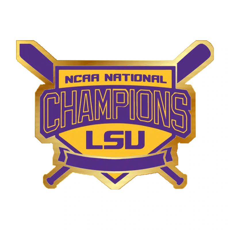 LSU Tigers - Logo 12 - Gold Chrome Vinyl Sticker - Custom Size