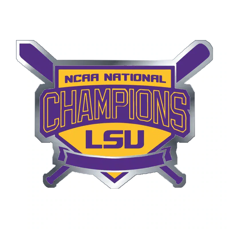 LSU Tigers - Logo 12 - Silver Chrome Vinyl Sticker - Custom Size