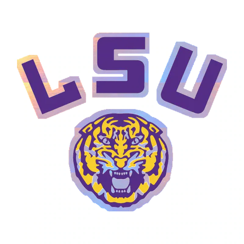 LSU Tigers - Logo 14 - Holographic Vinyl Sticker - Custom Size