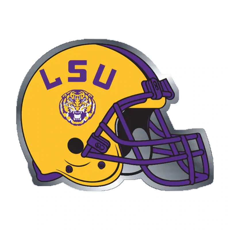 LSU Tigers - Logo 15 - Silver Chrome Vinyl Sticker - Custom Size