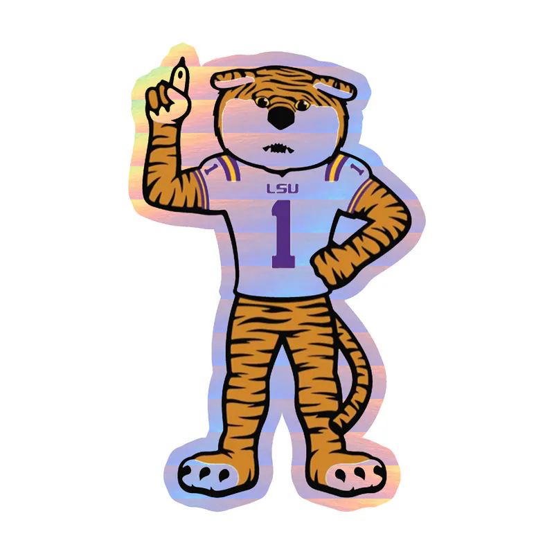 LSU Tigers - Logo 16 - Holographic Vinyl Sticker - Custom Size