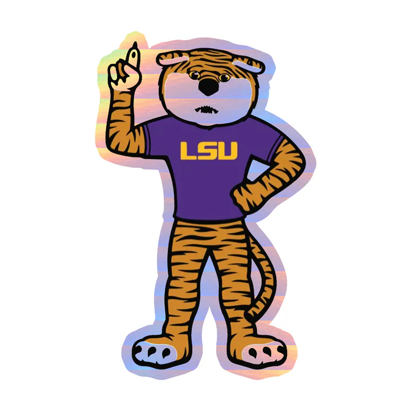 LSU Tigers - Logo 17 - Holographic Vinyl Sticker - Custom Size