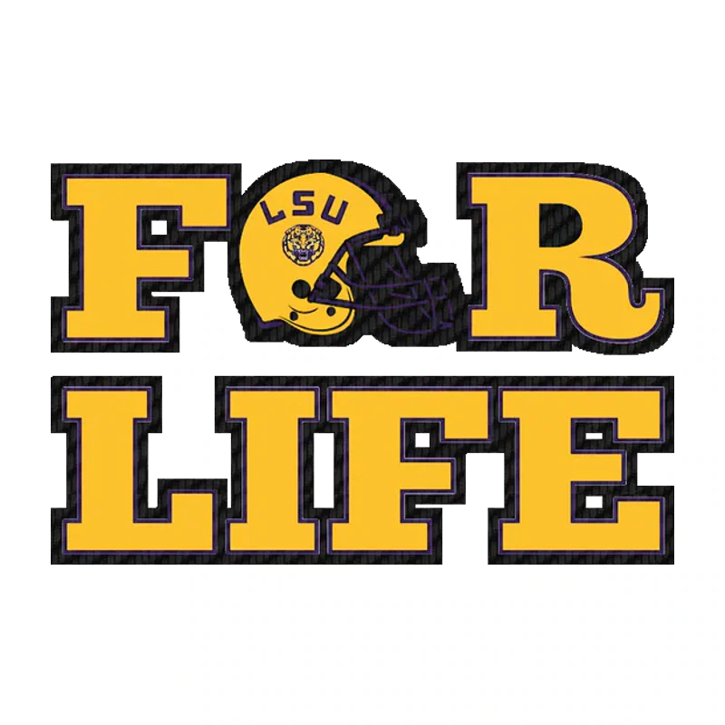LSU Tigers - Logo 18 - Carbon Fiber Vinyl Sticker - Custom Size