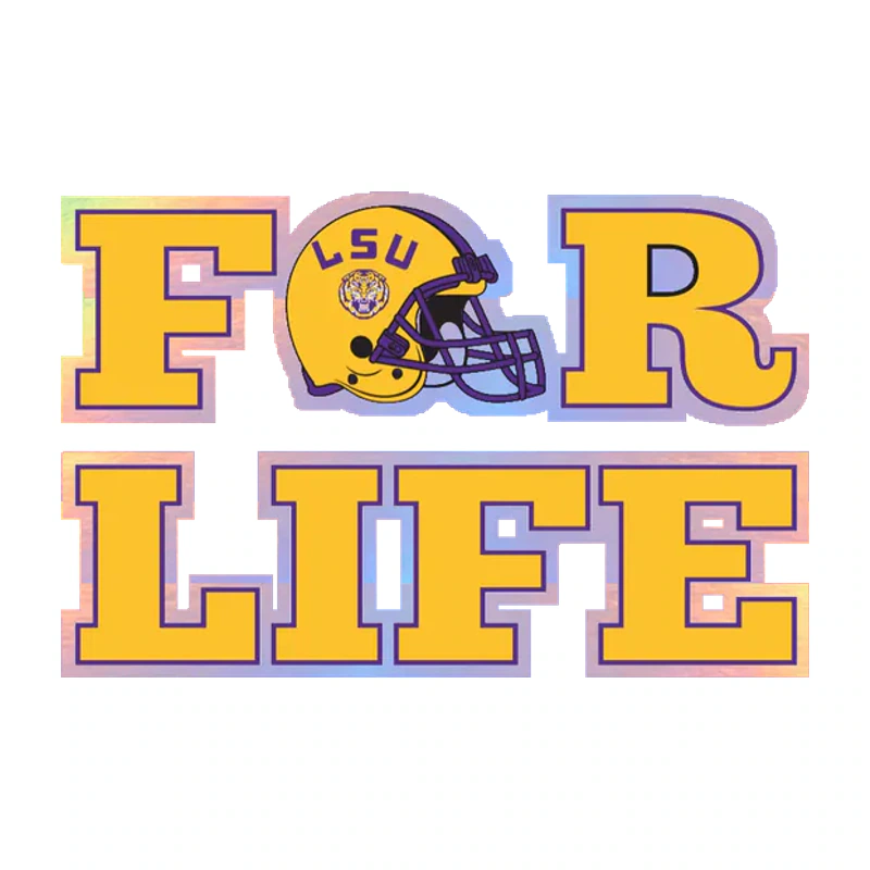 LSU Tigers - Logo 18 - Holographic Vinyl Sticker - Custom Size