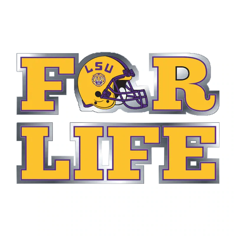 LSU Tigers - Logo 18 - Silver Chrome Vinyl Sticker - Custom Size