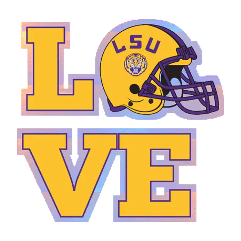 LSU Tigers - Logo 19 - Holographic Vinyl Sticker - Custom Size