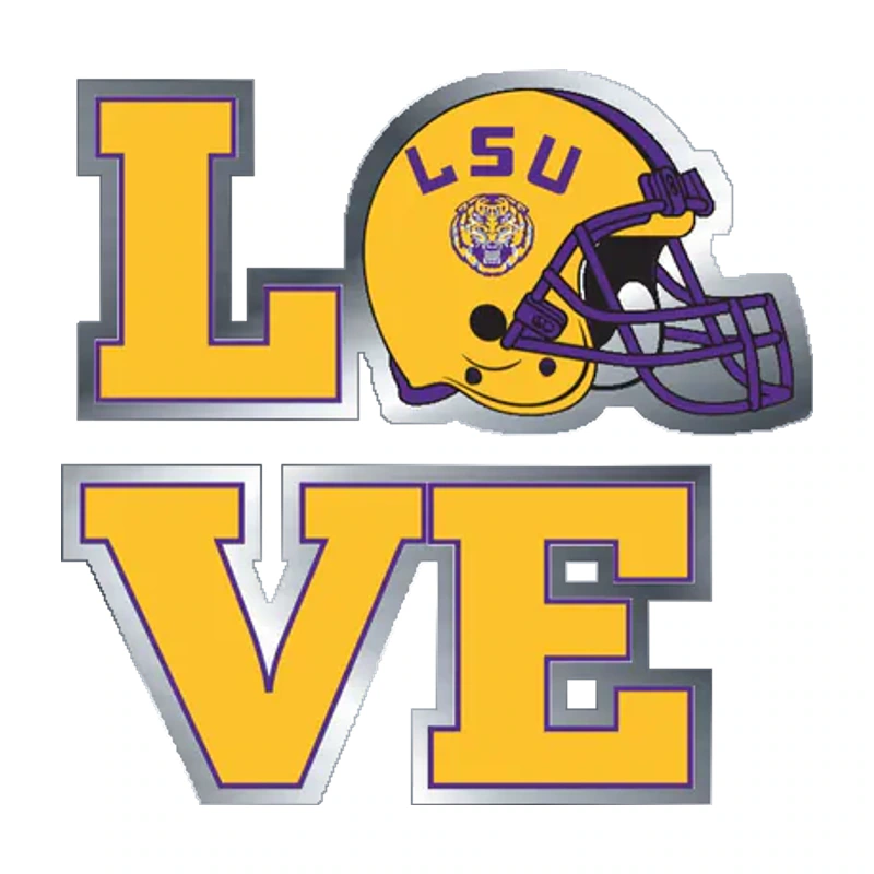 LSU Tigers - Logo 19 - Silver Chrome Vinyl Sticker - Custom Size