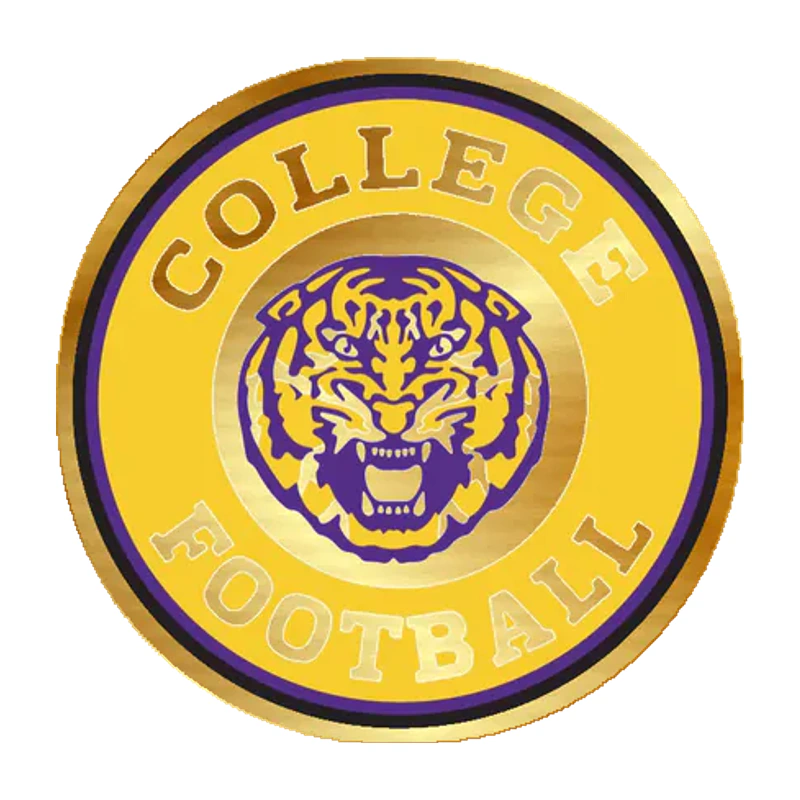 LSU Tigers - Logo 20 - Gold Chrome Vinyl Sticker - Custom Size