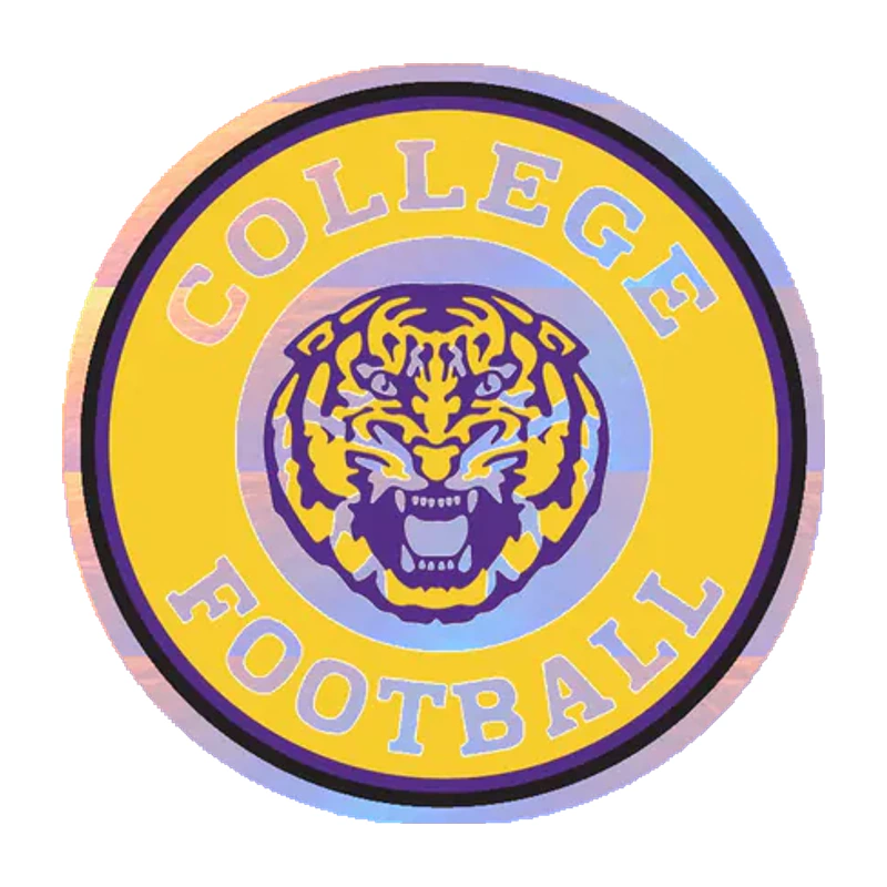 LSU Tigers - Logo 20 - Holographic Vinyl Sticker - Custom Size