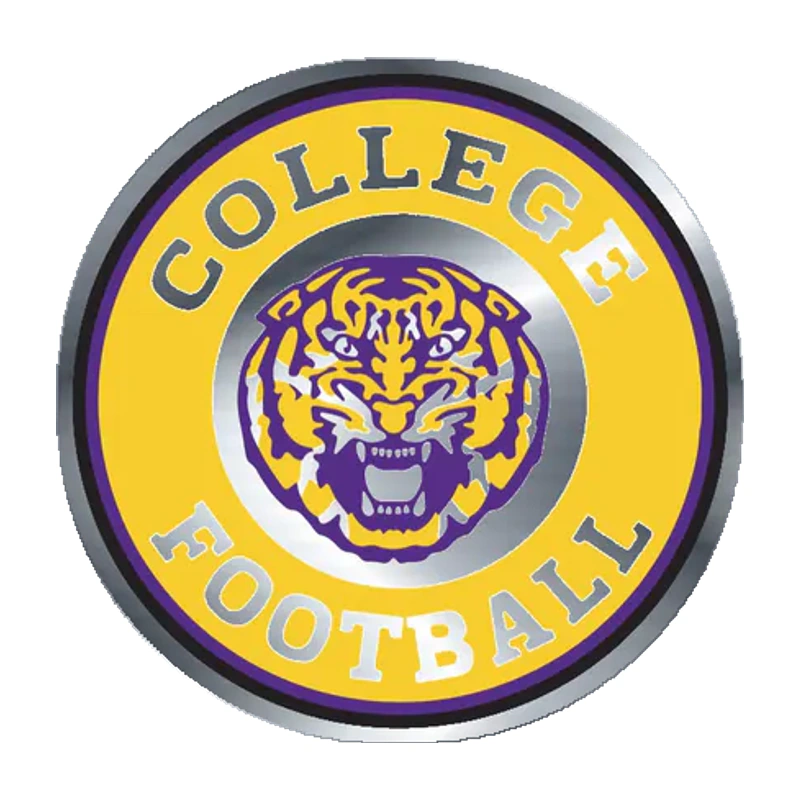 LSU Tigers - Logo 20 - Silver Chrome Vinyl Sticker - Custom Size