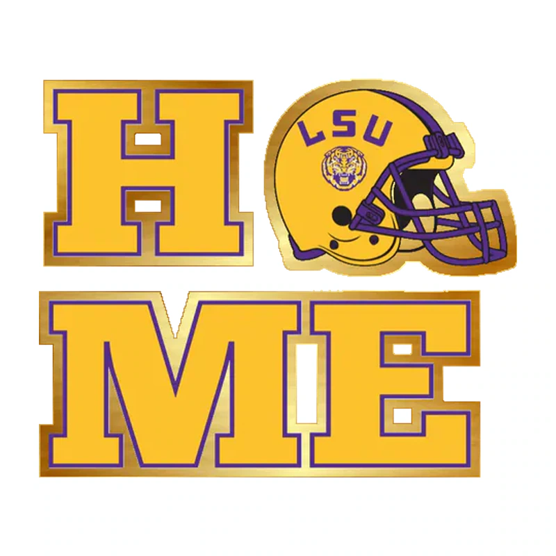 LSU Tigers - Logo 21 - Gold Chrome Vinyl Sticker - Custom Size