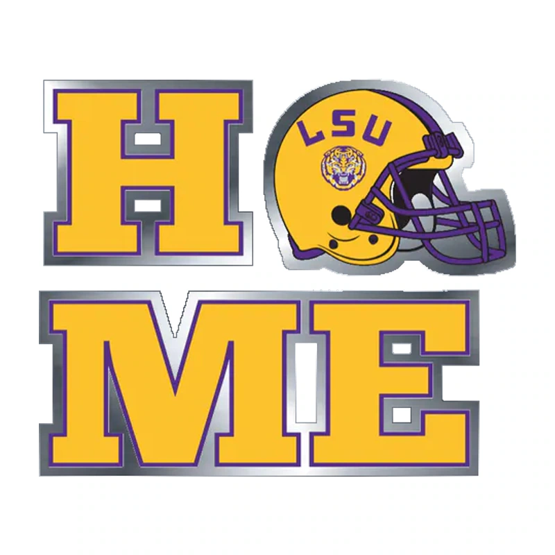 LSU Tigers - Logo 21 - Silver Chrome Vinyl Sticker - Custom Size