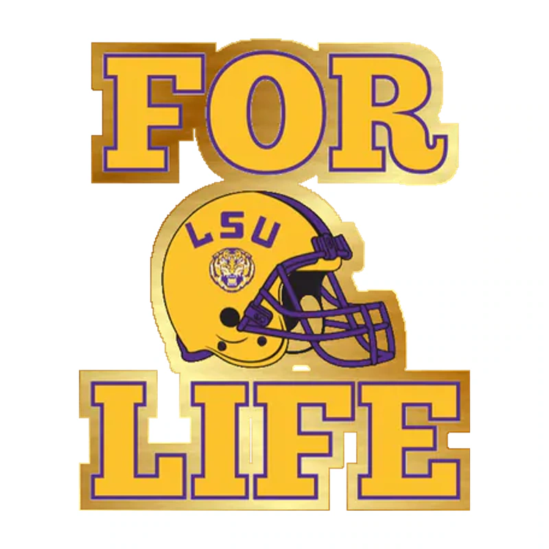 LSU Tigers - Logo 22 - Gold Chrome Vinyl Sticker - Custom Size