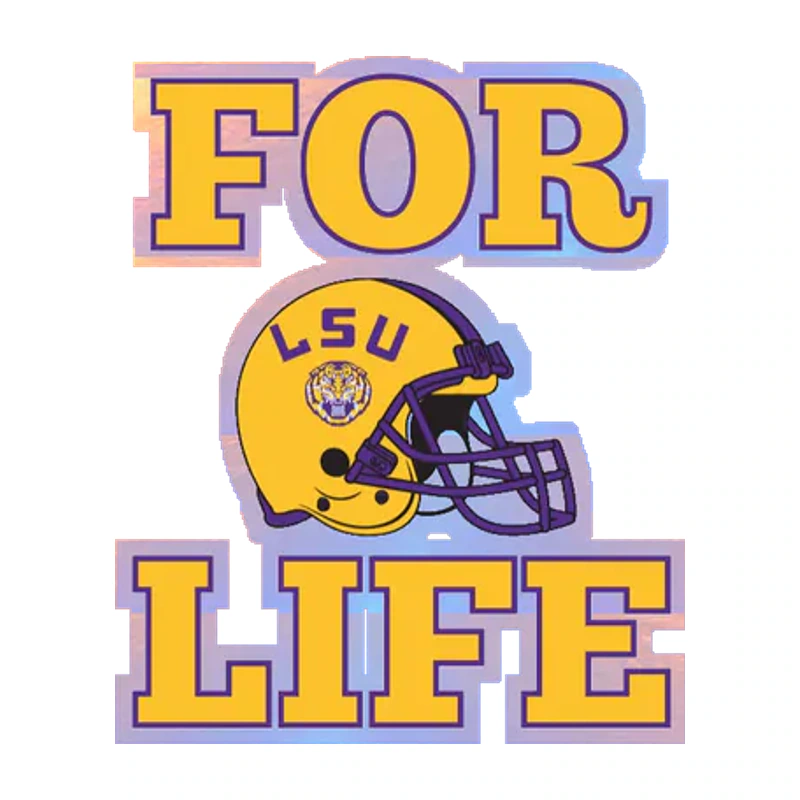 LSU Tigers - Logo 22 - Holographic Vinyl Sticker - Custom Size
