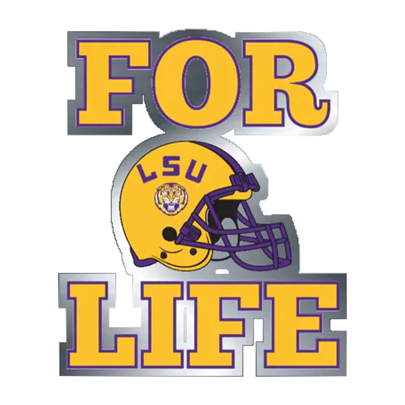 LSU Tigers - Logo 22 - Silver Chrome Vinyl Sticker - Custom Size