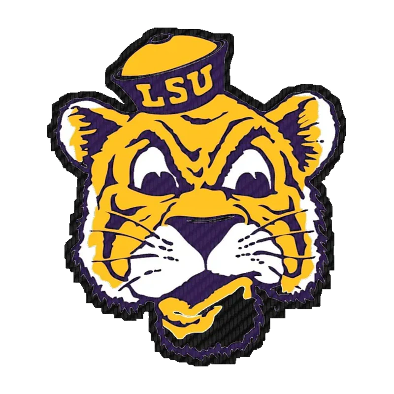 LSU Tigers - Logo 1955 - Carbon Fiber Vinyl Sticker - Custom Size