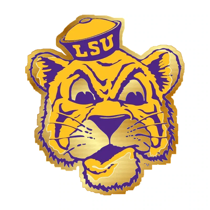 LSU Tigers - Logo 1955 - Gold Chrome Vinyl Sticker - Custom Size