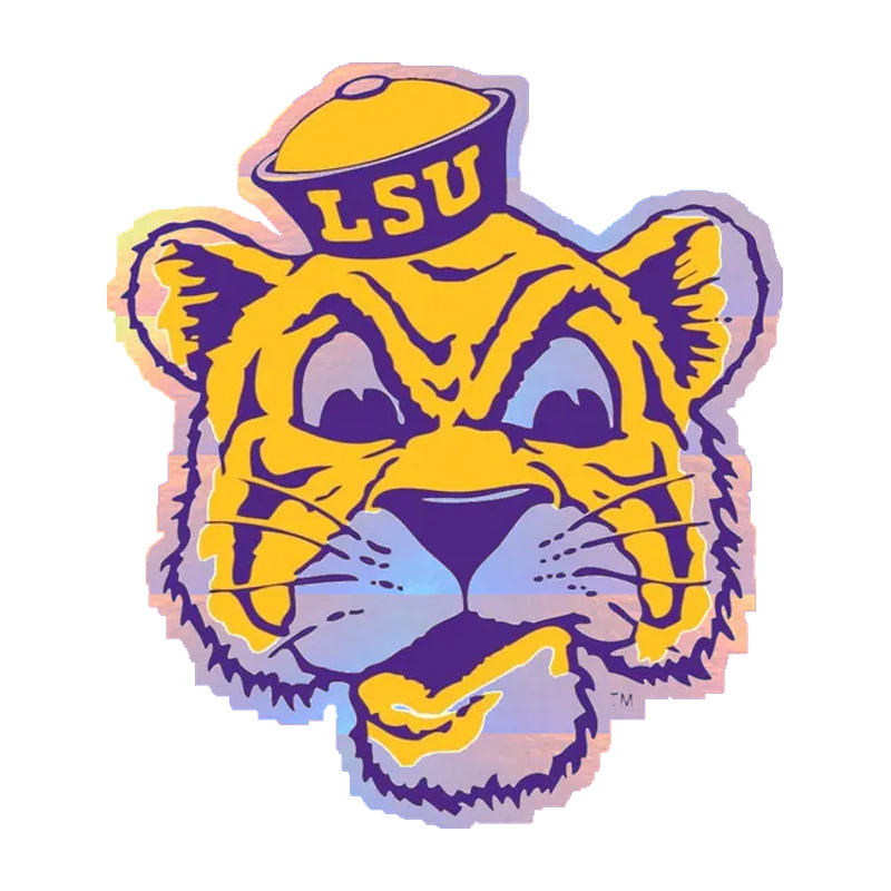 LSU Tigers - Logo 1955 - Holographic Vinyl Sticker - Custom Size