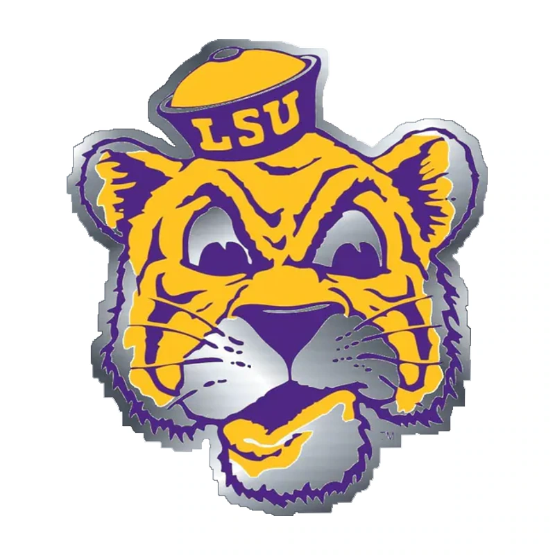 LSU Tigers - Logo 1955 - Silver Chrome Vinyl Sticker - Custom Size
