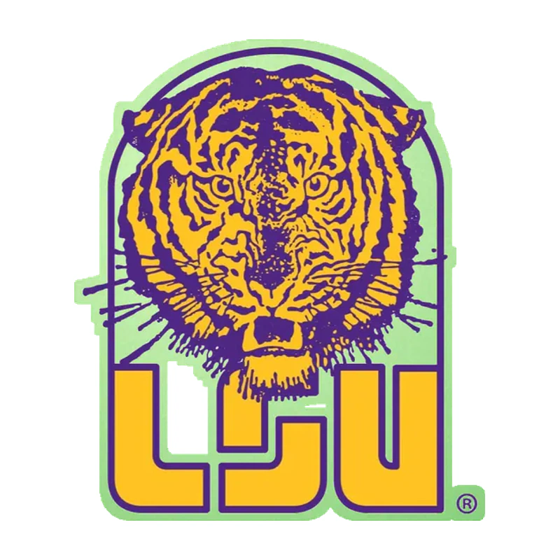 LSU Tigers - Logo 1967 - Glow in the Dark Vinyl Sticker - Custom Size
