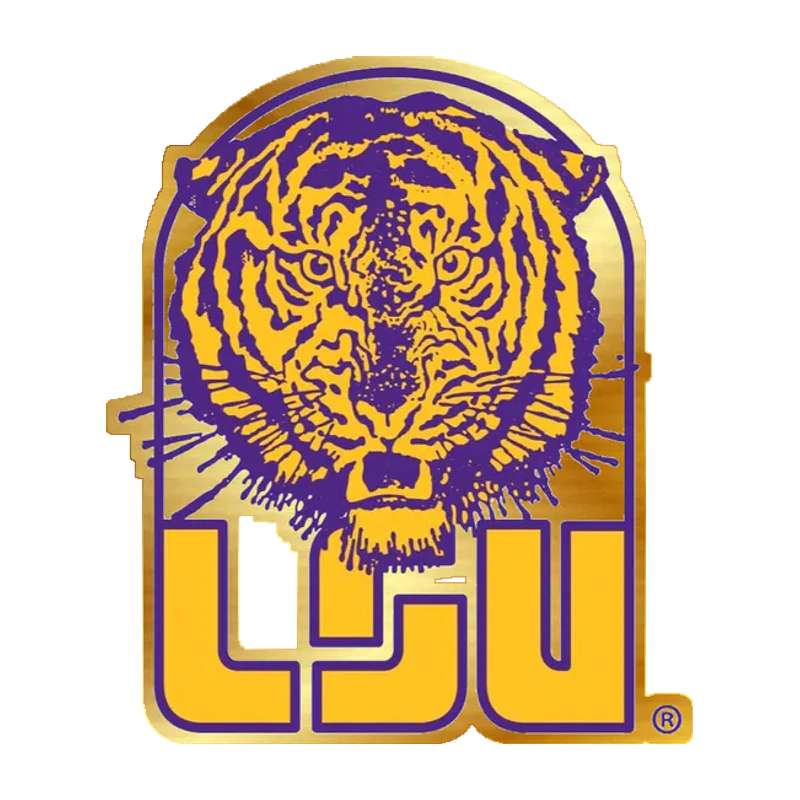 LSU Tigers - Logo 1967 - Gold Chrome Vinyl Sticker - Custom Size