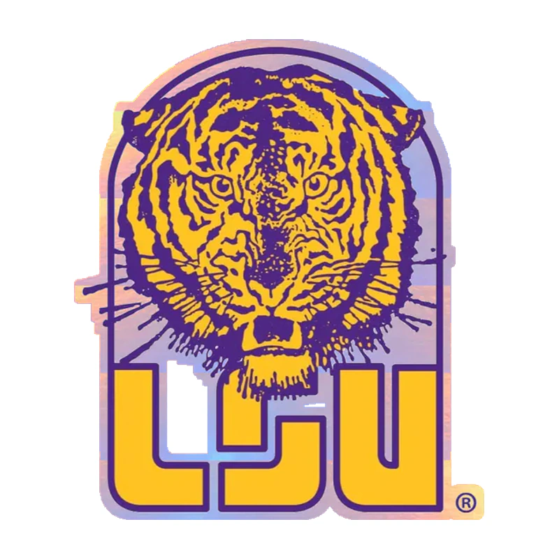 LSU Tigers - Logo 1967 - Holographic Vinyl Sticker - Custom Size