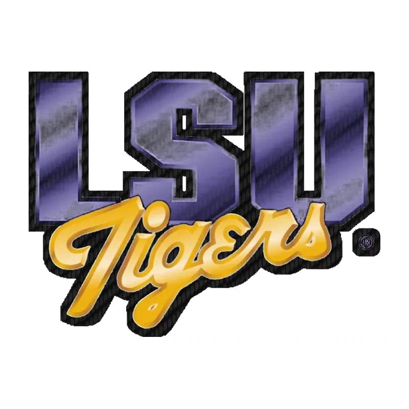 LSU Tigers - Logo 1990 - Carbon Fiber Vinyl Sticker - Custom Size