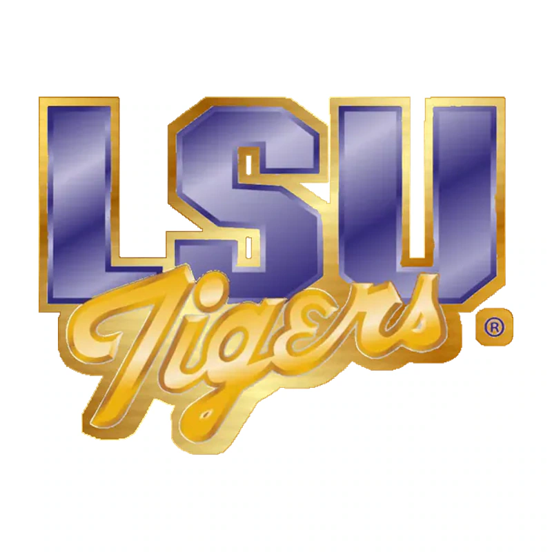 LSU Tigers - Logo 1990 - Gold Chrome Vinyl Sticker - Custom Size