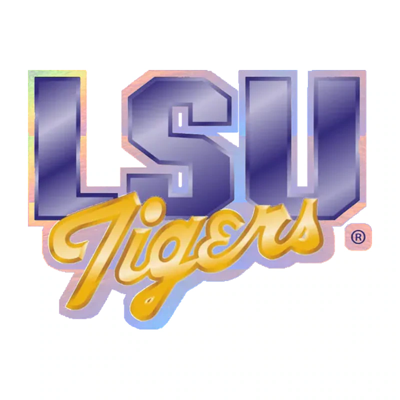 LSU Tigers - Logo 1990 - Holographic Vinyl Sticker - Custom Size