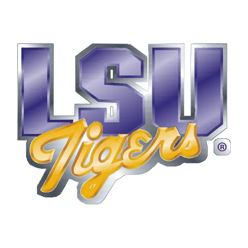 LSU Tigers - Logo 1990 - Silver Chrome Vinyl Sticker - Custom Size