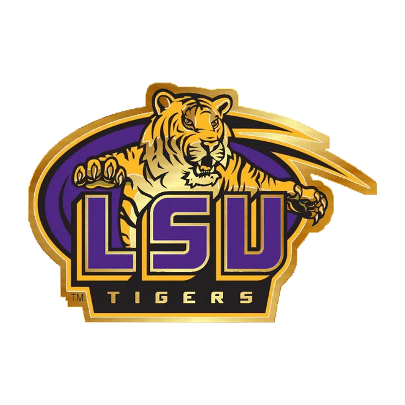 LSU Tigers - Logo 2002 - Gold Chrome Vinyl Sticker - Custom Size