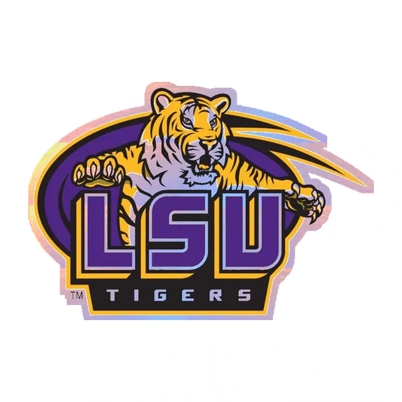 LSU Tigers - Logo 2002 - Holographic Vinyl Sticker - Custom Size