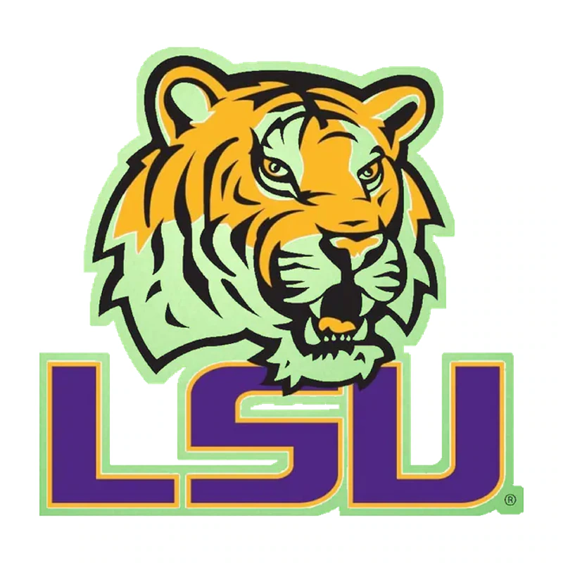 LSU Tigers - Logo 2007 - Glow in the Dark Vinyl Sticker - Custom Size