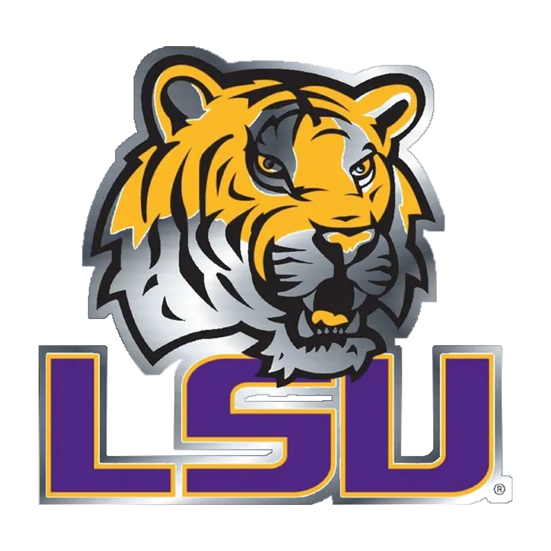 LSU Tigers - Logo 2007 - Silver Chrome Vinyl Sticker - Custom Size