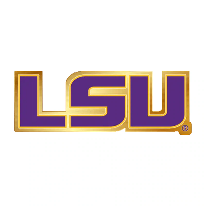 LSU Tigers - Alternate Logo - Gold Chrome Vinyl Sticker - Custom Size